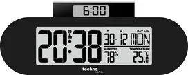 Technoline radijo bangomis valdomas skaitmeninis žadintuvas su snaudimo funkcija, data ir patalpų temperatūra