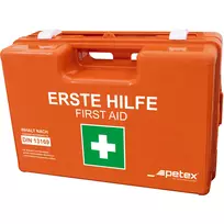 PETEX 43924135 DIN 13157 pirmosios pagalbos vaistinėlė, oranžinė, 280 x 115 x 200 mm, tvirtinama prie sienos, ABS plastikas, biurams, dirbtuvėms, mažoms įmonėms, švietimo įstaigoms