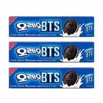 OREO BTS Violetiniai Korėjietiško Stiliaus Sumuštinių Sausainiai, 100g, 300g, 1000g #Vanilla Cream100g x 3pack blue