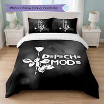 Depeche Mode Print 3Pcs Bedding Set Duvet Cover With Two Pillowcases Soft Bed Linen For Household Bedroom 245cm*210cm