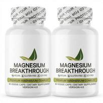 Magnio proveržio papildas - Aukščiausios kokybės 7-in-1 magnio kompleksas su vitaminu B6 - Veganiškas, be GMO (60 daržovių kepurėlių) 2pack