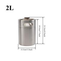 Brand New 2/3.6/4/5L Mini Keg Stainless Single Wall Refillable Screw Cap Portable Craft Beverage Kombucha Nitro Coffee Seltzer gray