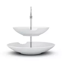 FIFTYEIGHT PRODUCTS BHS FIFTYEIGHT Food-Tempel 2 pakopų gili lėkštė su kandimu (T023501) – 2 dalių porceliano dubenėlių rinkinys, 500 ml, baltas