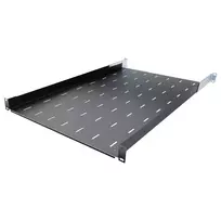 IT-BUDGET 19 colių stovo lentyna / prietaisų padėklas - 40 kg apkrova - 750 mm gylis - reguliuojamo gylio tvirtinimas - juoda (90ITB19FB750S)