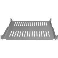 IT-BUDGET 19 inch stelažo lentyna / įrangos padėklas - 80 kg apkrova - 350 mm gylis - reguliuojamo gylio tvirtinimas - šviesiai pilka (90ITB19FBX350G)