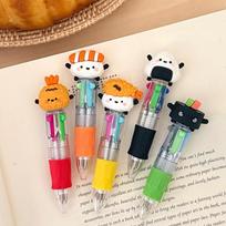Fun 4 Color Sushi Ballpoint Pens 1/5 Pcs Kawaii Salmon Shape Kids School Stationery Portable Writing Pen for Travel Note Taking A6