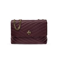 TORY BURCH Kira Herringbone Quilted Chain Leather Shoulder Strap Sheepskin Small Square Bag Crossbody Shoulder Bag Women's Dark Red 58465-609 raudona