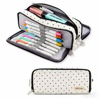 Double Layered Open Pen Case Simple Multifunctional Big Capacity Pen Case Stationery School Supplies Storage Pouch For Students A5