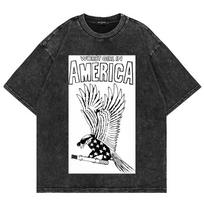Medvilniniai Vintažiniai Skalbti Slayyyter WORT MERGINA AMERIKOJE Marškinėliai Unisex Moteriški Retro Grafiti Šaunūs Laisvi Rūgštinio Plovimo Marškinėliai S black