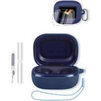 Case for JBL Live Beam 3/ Buds 3/ Flex 3 Earbuds, Soft Silicone Protective Portable Scratch Shock Resistant Compatible with Shell with Cleaner Kit & Live Beam 3/ Buds 3/ Flex mėlyna