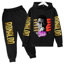 Autumn Children 2pcs Set Fashion Ronaldo Cr7 Hoodie+Pants Suit Kid Boys Girl Clothes Casual Sportwear Football Star Tracksuits 150
