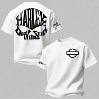 Harley-Davidson įkvėptas grafinis unisex marškinėlis su erelio ir kaukolės grafika S-3XL M white