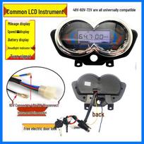 Universal Electric Tricycle LCD Dashboard: 48V/60V/72V Speedometer & Battery Meter.