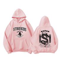 Stray Kids S-Class Dragon Graphic Hoodie Kpop Merchandise Oversized Pullover Sweatshirt Casual Long Sleeve Streetwear Unisex Winter Top XXXL beige