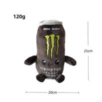 Naujas mielas Monster Energy skardinės pliušinis žaislas Simuliuojama energetinio gėrimo skardinė Kimštas lėlė Mielas animacinis gėrimo figūrėlė Namų sofos dekoras Kolekcionuojama dovana gerbėjams 25cm