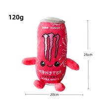 Naujas mielas Monster Energy skardinės pliušinis žaislas Simuliuojama energetinio gėrimo skardinė Kimštas lėlė Mielas animacinis gėrimo figūrėlė Namų sofos dekoras Kolekcionuojama dovana gerbėjams 25cm