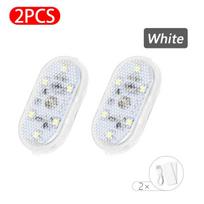 Automobilio mini LED jutiklinis jungiklio apšvietimas, automatinis belaidis aplinkos žibintas, nešiojamasis naktinis skaitymo žibintas, automobilio stogo lemputė, automobilio salono apšvietimas 2pcs balta