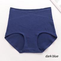 Didelio dydžio moteriškos kelnaitės aukštu juosmeniu, grynos medvilnės tarpkojo patogūs apatiniai 80-180g XL blue