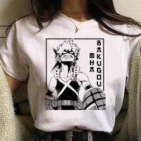 Bakugo T Shirt Women Funny Summer Comic T Shirt Female Harajuku Manga Streetwear Clothing XXXL gray
