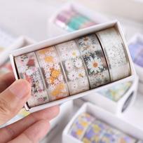 „5Rolls Kawaii“ skaidrios lipdukų juostos „pasidaryk pats“ dekoratyvinės medžiagos juostos eskizų knygelės lipdukai mokykliniai reikmenys japoniškos raštinės reikmenys gray