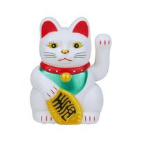 SAULĖS ENERGIJA KVIEČIANTIS KATĖS Laimės MOJUOJANTIS Maneki Neko Turto Laimės Papuošalas Wanliang-White white