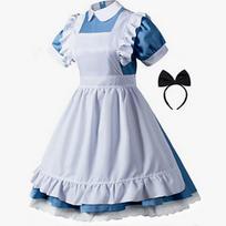Mergaitės Cos Kostiumas Alicija Lolita Tarnaitės Kostiumas cosplay Cosplay Lolita XXXL dangaus mėlyna spalva