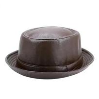 Naujas Mados Vyriškas Juodos Odos Trilby Skrybėlė Vyriška Fedora Kepurė Retro Moterų Rudens Prekinio Ženklo Porkpie Kepurės Vyriškos Vintažinės Džiazo Skrybėlės 56-58cm ruda
