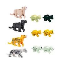 MOC Viduramžių pastato blokeliai Figūrėlės priedai Zoologijos sodas Afrikos dramblys Kupranugaris Elnias Vilkas Krokodilas Kovinis arklys Mini kaladėlės Žaislas Dovana R058