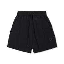 Li Ning X Jackie Chan Collaboration Kung Fu Series Solid Color Mid Waist Drawstring Breathable Versatile Five Point Casual Shorts Men shorts AKSV073-3 S black