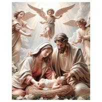 Marija ir Jėzus Drobės Paveikslas Mergelė Kristus Prabangus Sienų Menas Krikščionybės Plakatai ir Spaudiniai Svetainė Namų Dekoravimas 50cm×80cm NoFrame beige