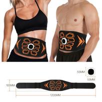 Pilvo raumenų tonizavimo diržas Abs treniruoklis Juosmens raumenų tonizatorius Pilvo masažuoklis Namų treniruotės Fitneso įranga USB įkrovimas black