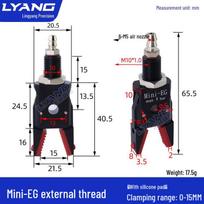 Pneumatiniai mini griebtuvai: A/B/C/E robotų rankos griebtuvai įpurškimo liejimui (J1060/J1080). Mini-EG 【with silicone pad】external thread