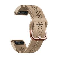 Garmin Fenix 8S 7S 6S Pro 5S Plus greito atsegimo laikrodžio dirželis Descent Mk2S Instinct 2S D2 Delta S silikoninis 20mm dirželis Apyrankės QuickFit 20mm beige