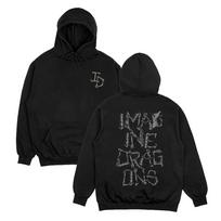 Bones raidės Hoodie Imagine Dragons grupės Rock muzikos džemperiai ilgomis rankovėmis laisvi universalūs gatvės drabužiai retro unisex megztiniai M juoda