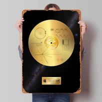Voyager 1 Auksinis įrašas Metaliniai ženklai Kosmoso Plakatai Namų Dekoras Skardos Ženklas Plokštelė Sienų Meno Dekoras Žaidėjo Kambario Dekoras 15.7x11.8In(40x30cm)