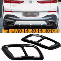 Dvigubos išleidimo angos M Sport išmetimo vamzdžio antgaliai Juodi BMW X5 X6 X7 M50 M60 - gray