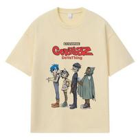 2026 Gorillaz DeterThin Raštas Y2k Harajuku Gatvės apranga 100% Medvilnės Marškinėliai Laisvi Didelio dydžio Vasariniai Vyriški Marškinėliai XXXL chaki