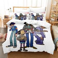 Muzikinis Gorillaz Patalynės Komplektas Viengulis Twin Pilnas Queen King Dydžio Lovos Komplektas Suaugusiųjų Vaikų Miegamojo Antklodės Užvalkalų Rinkiniai 3D Spausdinimas Gorillaz 2022 AU Single(140*210cm)3pcs
