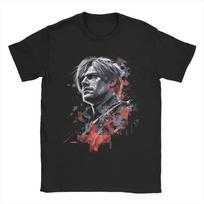 Resident Evil Leon S. Kennedy marškinėliai, Unisex žaidimų gerbėjų gatvės stiliaus marškinėliai, 100% medvilnės laisvalaikio trumpomis rankovėmis viršus M mėlyna