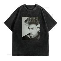 George Michael Careless Whisper itin medvilniniai marškinėliai vintage skalauti madingi kvėpuojantys minkšti su grafika patogūs kasdieniai šiek tiek M gray
