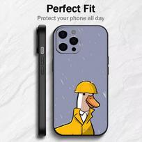 Juokingas C-Chaotiškas Žąsis Ir Antis Telefono Dėklas iPhone17,16,15,14,13,12 Plus,Max Minkšto Silikono Juodas Dangtelis iPhone15 gray