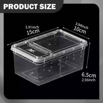 Reptile Breeding Box Transparent Clear Terrarium Habitat Cage Mini Pet Hatching Container for Bearded Dragon Lizard Scorpion gray