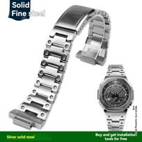 16 mm nerūdijančio plieno laikrodžio apyrankė Casio G-SHOCK GBM-2100/GM-2100/GA-2100 Ga2100 laikrodžiui Metalinis aštuonkampis apyrankės pakeitimas Laikrodžio dirželis For GA2100 gray