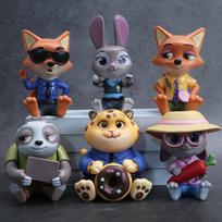 6 vnt./rinkinys Zootopia 2 gyvūnų veiksmo figūrėlės žaislas Judy Nick lapės figūrėlė PVC stalo dekoracija modelis lėlės žaislas gerbėjų dovana