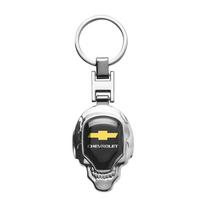 3D Metalinis Odinis Automobilio Emblema Raktų Pakabuko Žiedai Auto Aksesuarai Chevrolet Cruze Aveo Malibu Captiva Lacetti Sail Niva Cavalier gray