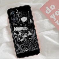 Gotikinio stiliaus kaukolės dėklas, skirtas Realme C75 C63 C61 C65 C67 C55 C51 C53 C35 C71 15 11 12 13 14 Pro Plus GT6 GT7 Pro For Realme C25 C25s black