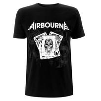 Airbourne Žaidimo Kortos Juodi Unisex Marškinėliai M įvairiaspalvis