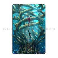 Subnautica Metal Sign Designs Garage Cave Cinema Kitchen Tin Sign Poster 20x30cm（7.8x11.8inch） blue