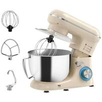 Stand Mixer 4.5L 1300W 6 Speeds Stainless Steel Bowl Beater Hook Whisk Beige 35 x 22 x 29 cm smėlis