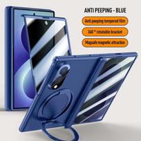 Samsung Galaxy Z Fold 8 Pavasarinio vyrio sulankstomas dėklas su magnetiniu žiedu Metaliniu laikikliu Grūdinto stiklo plėvelė Pilnos apsaugos dėklas Galaxy Z Fold 8 black